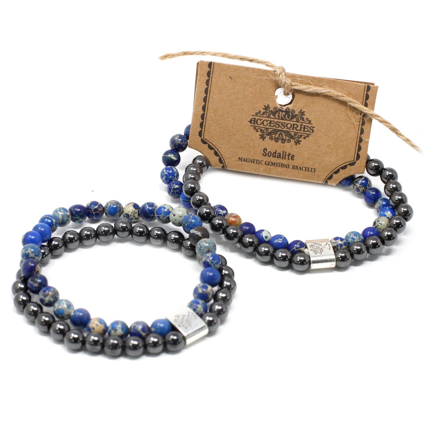 Le Bracelet Duo Intuition Profonde Sodalite & Hématite Magnétique