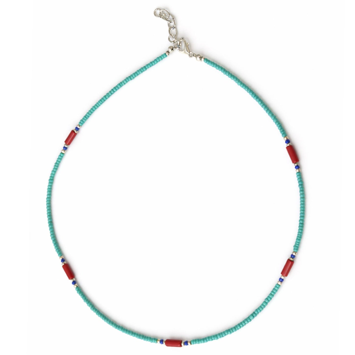Collier Harmonie de l'Himalaya – Turquoise, Lapis-lazuli & Coralite