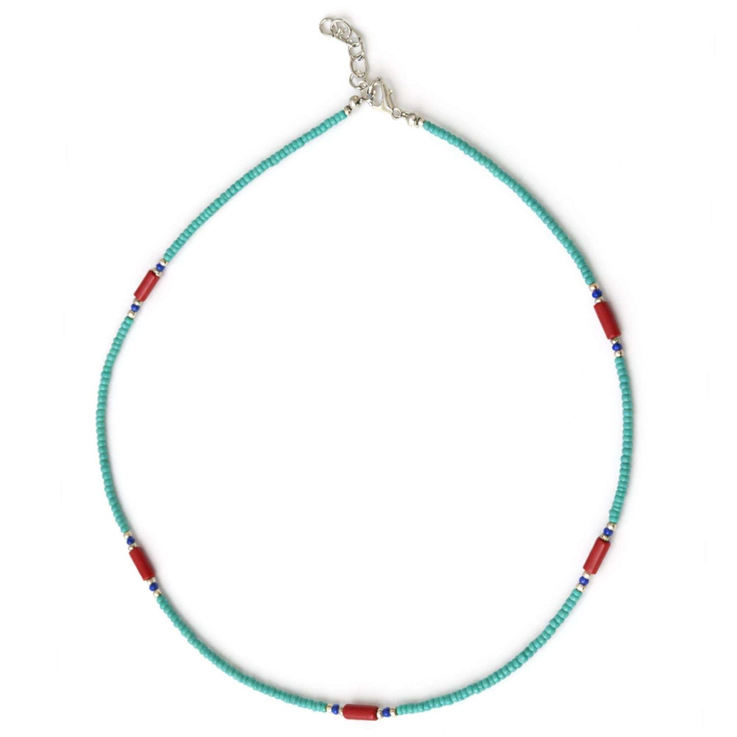 Collier Harmonie de l'Himalaya – Turquoise, Lapis-lazuli & Coralite