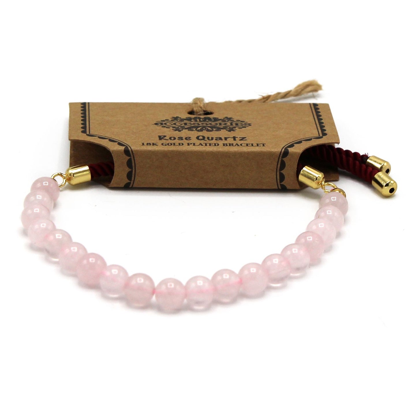Le Bracelet Douceur de Bourgogne Quartz Rose & Cordon Bordeaux