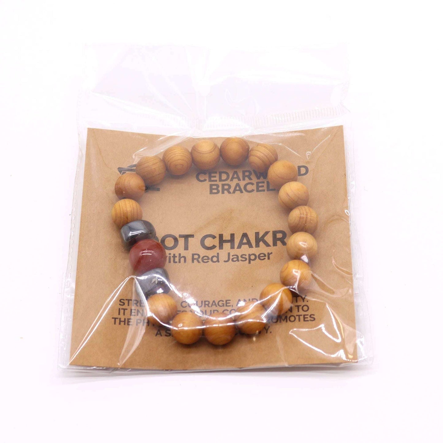 Le Bracelet Force de la Terre Bois de Cèdre & Jaspe Rouge