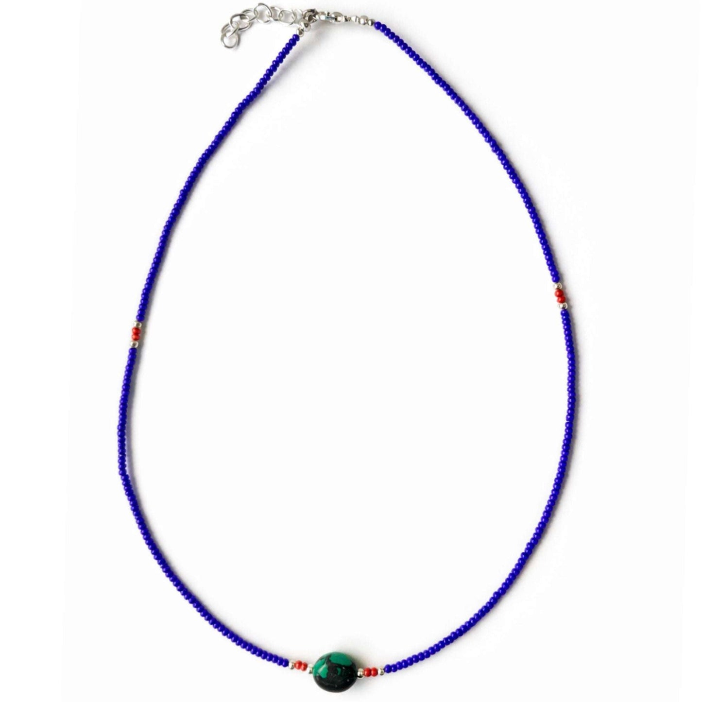 Collier Horizon Tibétain – Lapis-Lazuli & Pendentif Turquoise (42 cm)
