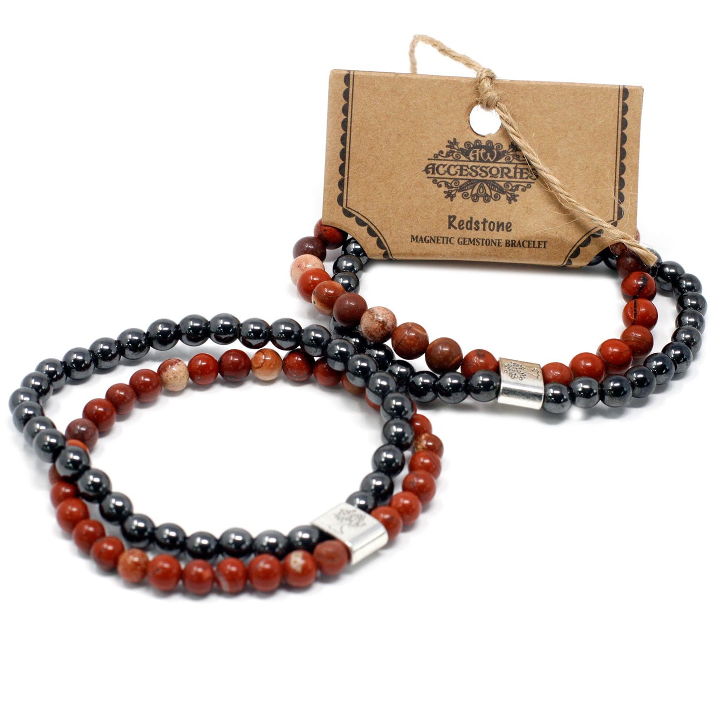 Le Bracelet Duo Force de Vie Jaspe Rouge & Hématite Magnétique