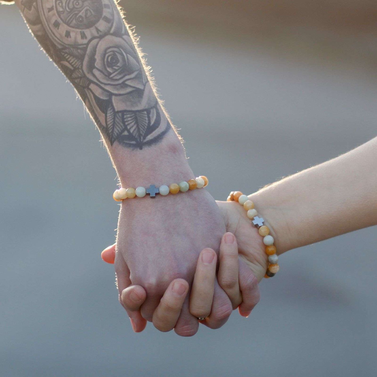 Le Duo Équilibre de Paix Howlite & Pierres de Terre
