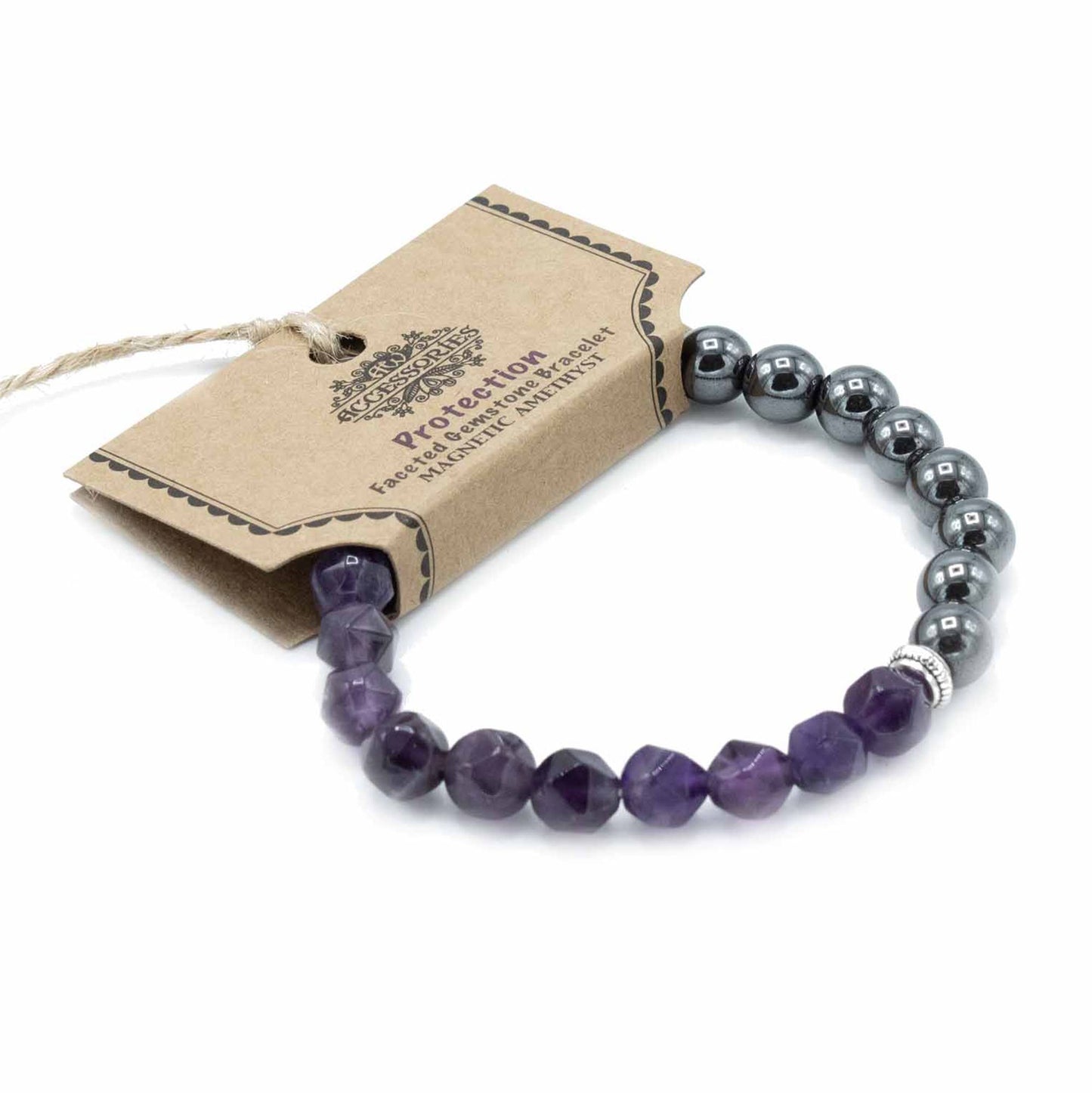 Le Bracelet Bouclier de Sérénité Améthyste Magnétique Taillée