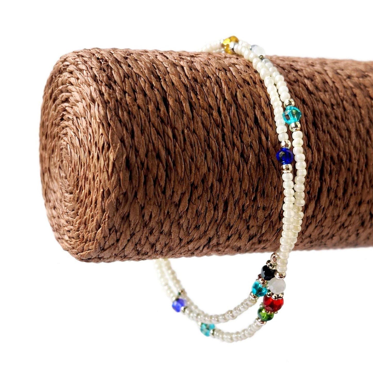 Le Bracelet de cheville Double Pureté Howlite & Éclats Facettés