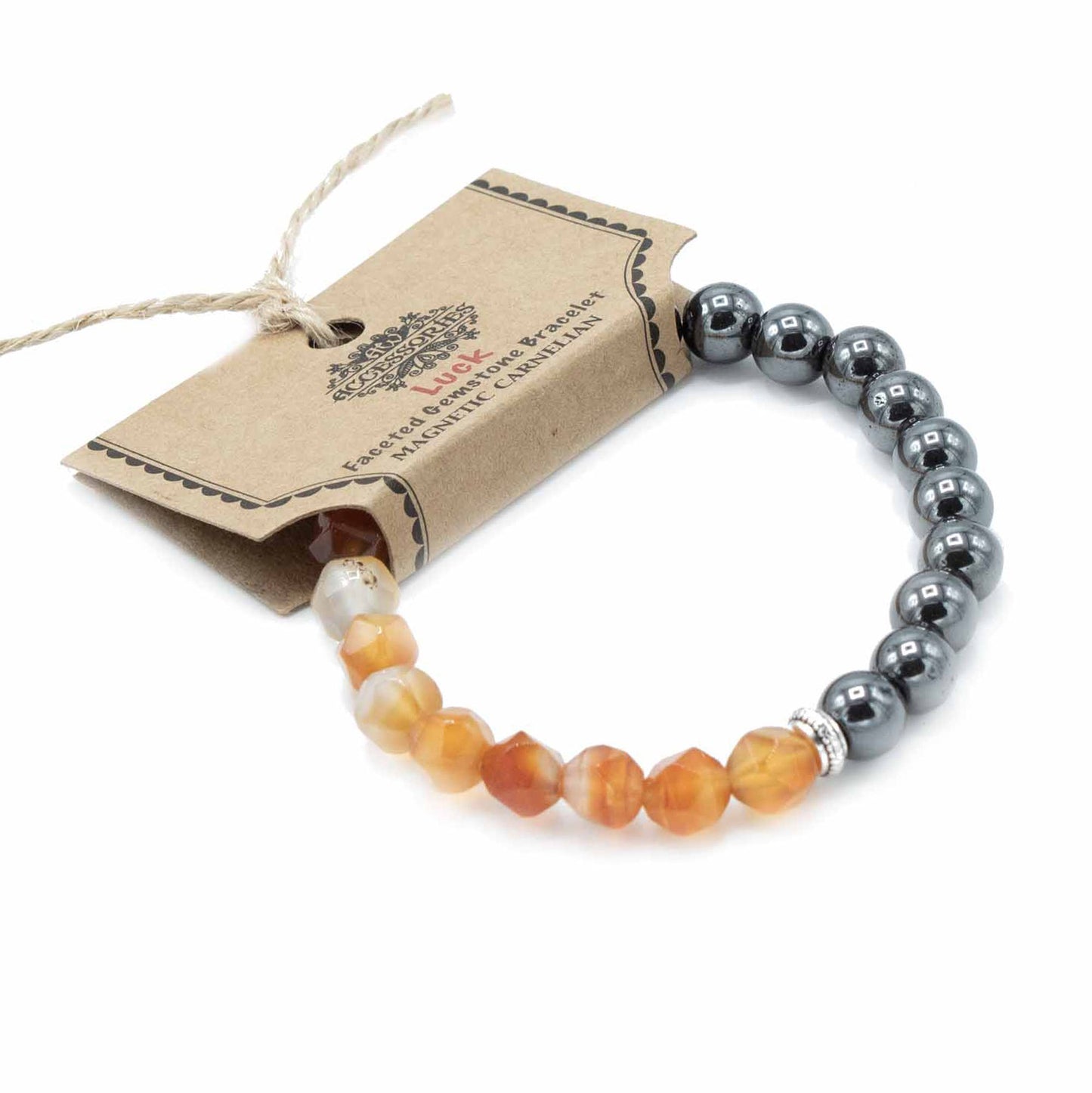 Le Bracelet Étincelle de Chance Cornaline Magnétique Taillée