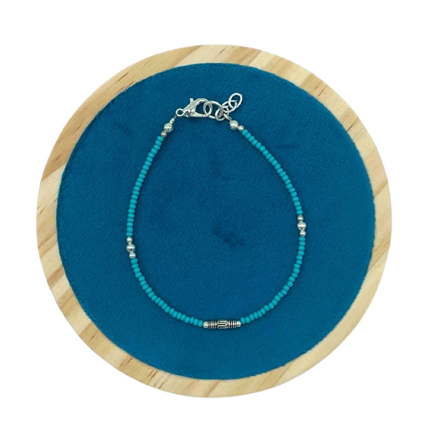 Le Bracelet Azur Népalais Turquoise & Perle Larme d'Argent