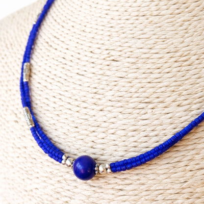 Collier Double Rang Nuit Étoilée – Lapis-Lazuli Royal & Acier Inoxydable