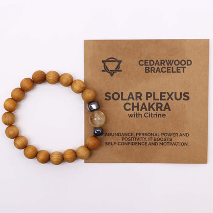 Le Bracelet Rayon de Patan Bois de Cèdre & Citrine Solaire