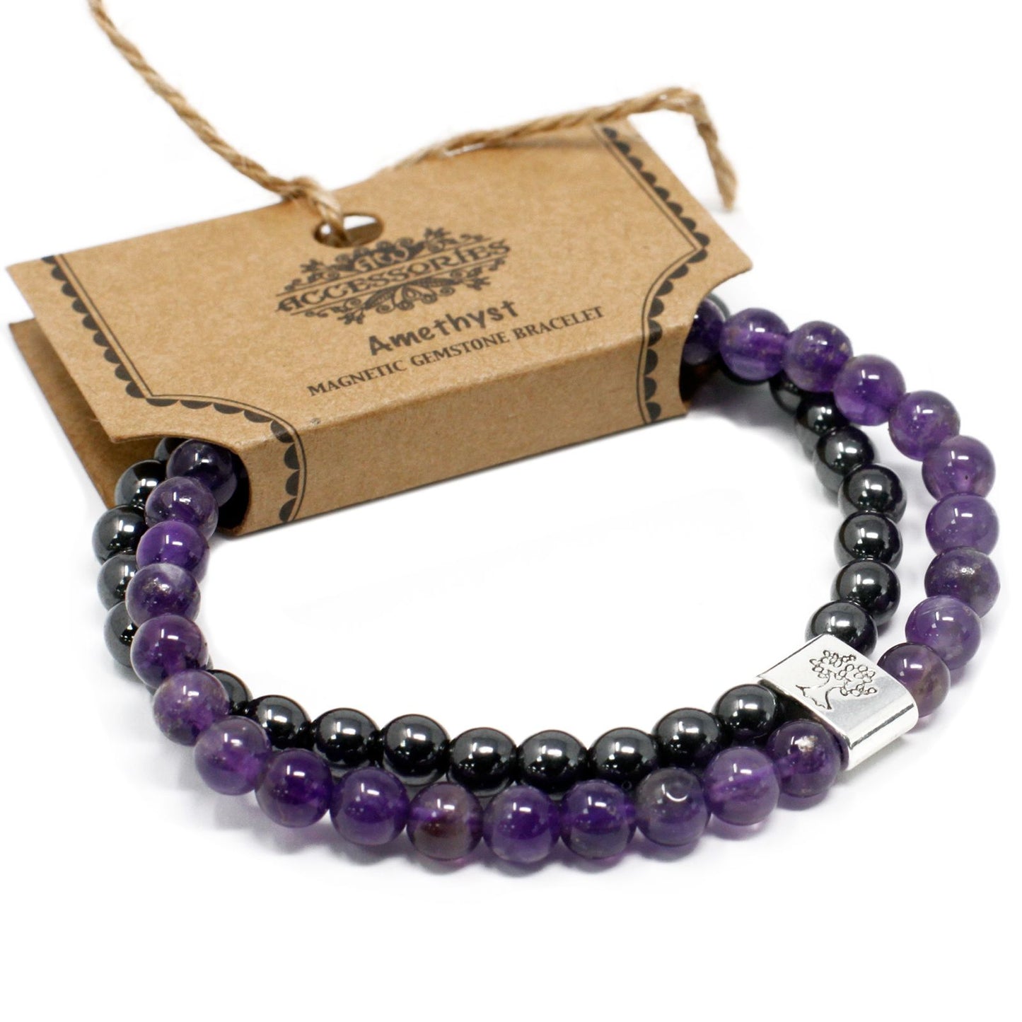 Le Bracelet Duo Équilibre Spirituel Améthyste & Hématite Magnétique
