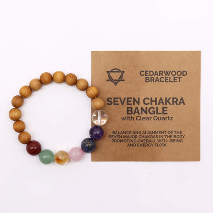 Le Bracelet Éveil de Patan Bois de Cèdre & 7 Chakras