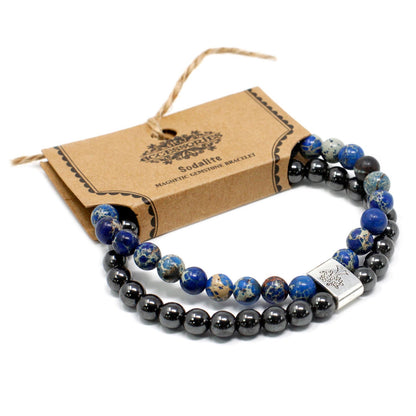 Le Bracelet Duo Intuition Profonde Sodalite & Hématite Magnétique