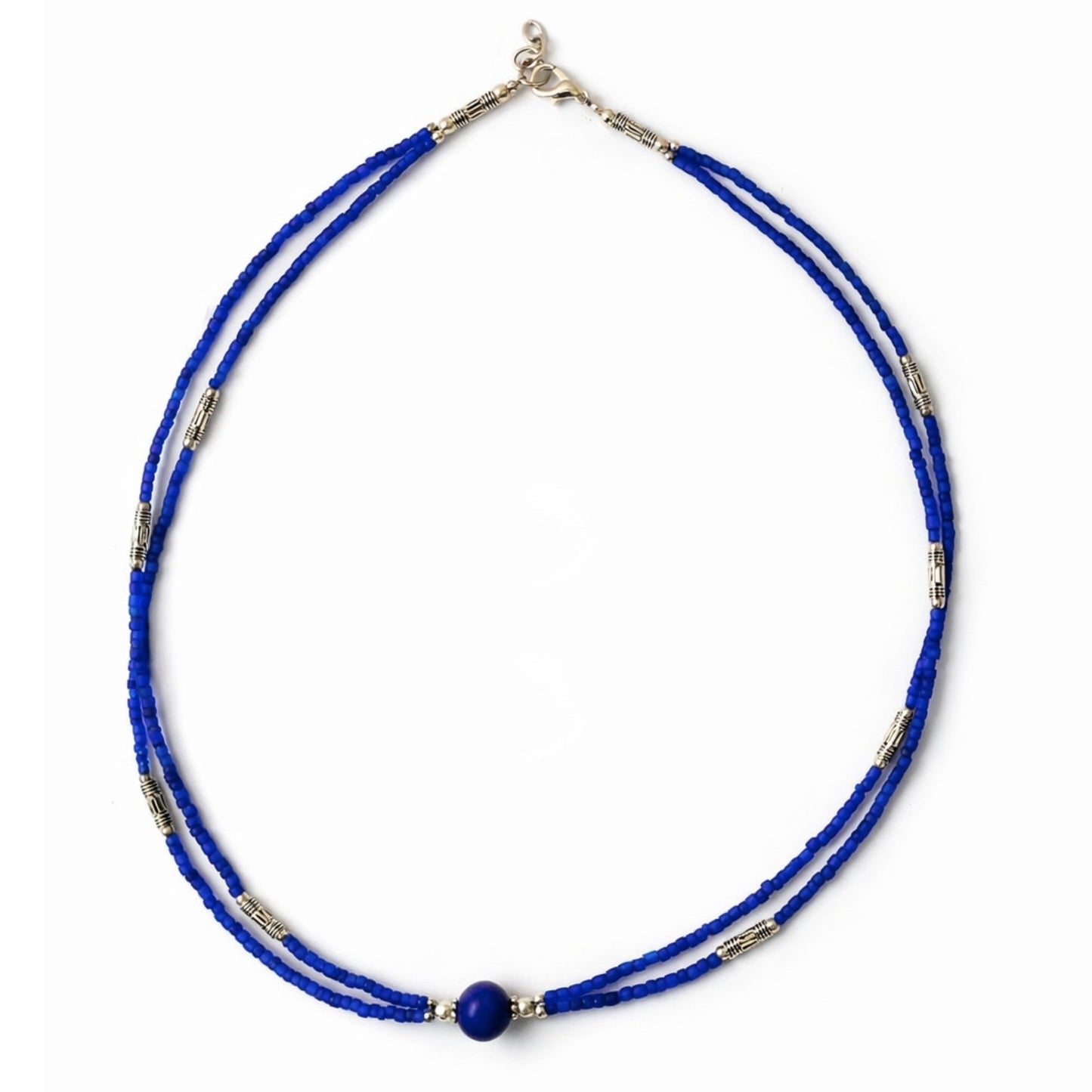 Collier Double Rang Nuit Étoilée – Lapis-Lazuli Royal & Acier Inoxydable