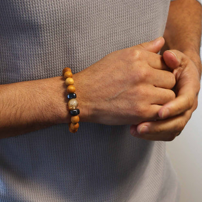 Le Bracelet Rayon de Patan Bois de Cèdre & Citrine Solaire