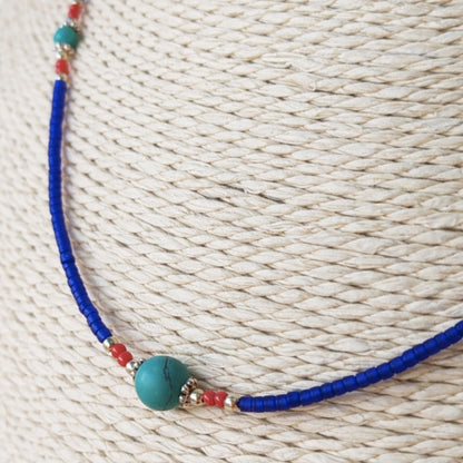 Collier Lapis des Cimes – Perles Bleues Royales & Turquoise