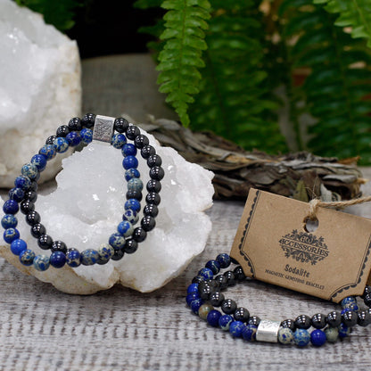 Le Bracelet Duo Intuition Profonde Sodalite & Hématite Magnétique