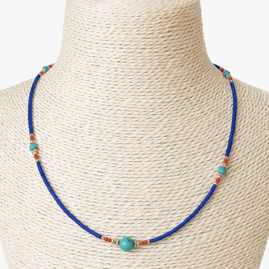 Collier Lapis des Cimes – Perles Bleues Royales & Turquoise