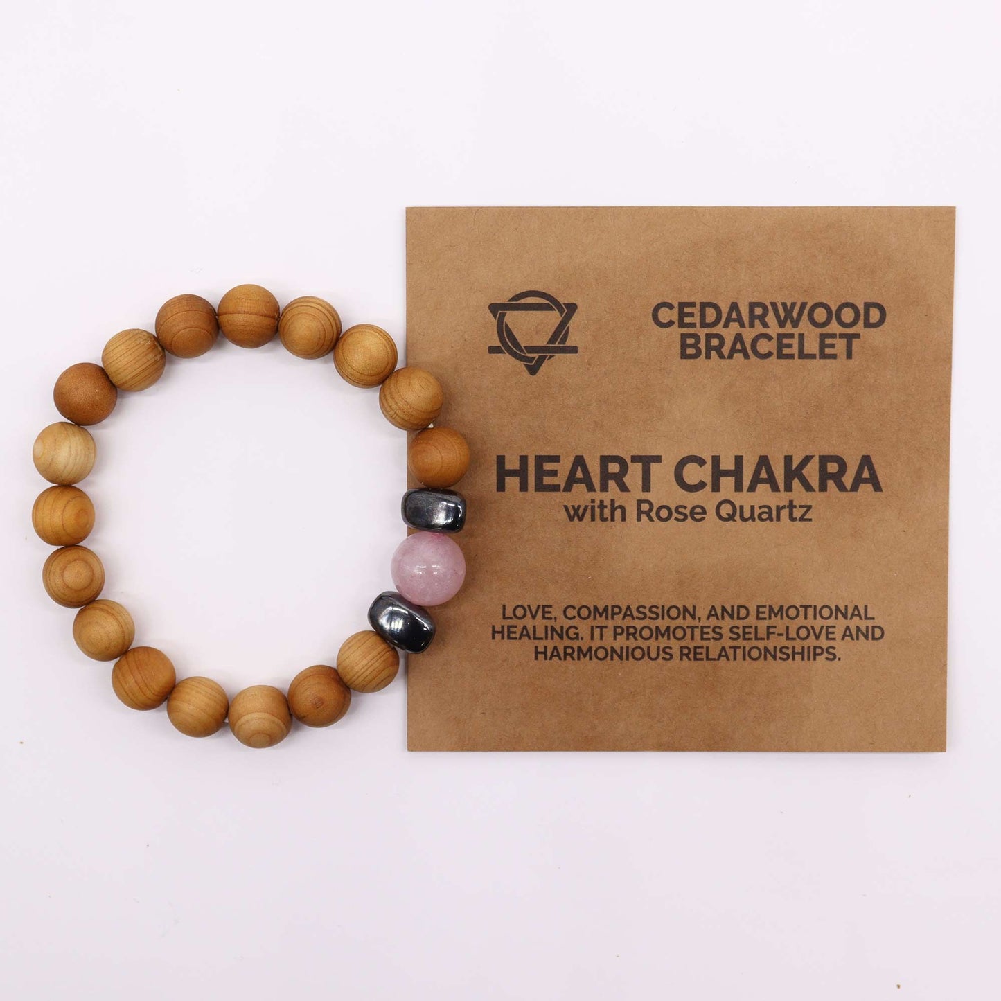 Le Bracelet Souffle d'Amour Bois de Cèdre & Quartz Rose