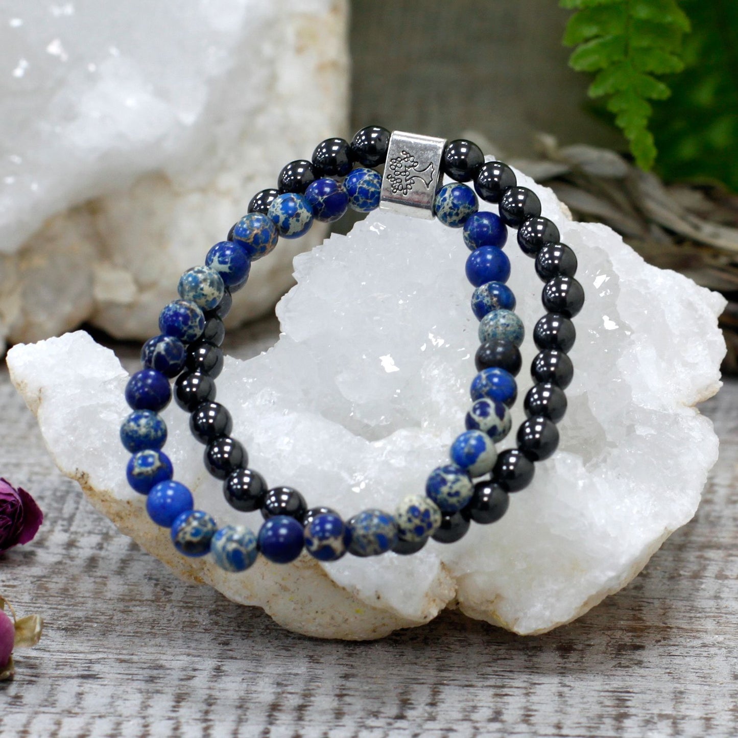 Le Bracelet Duo Intuition Profonde Sodalite & Hématite Magnétique