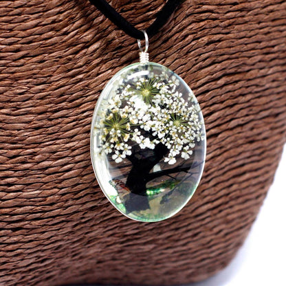 Parure d'Exception Pureté Céleste Arbre de Vie aux Fleurs Pressées