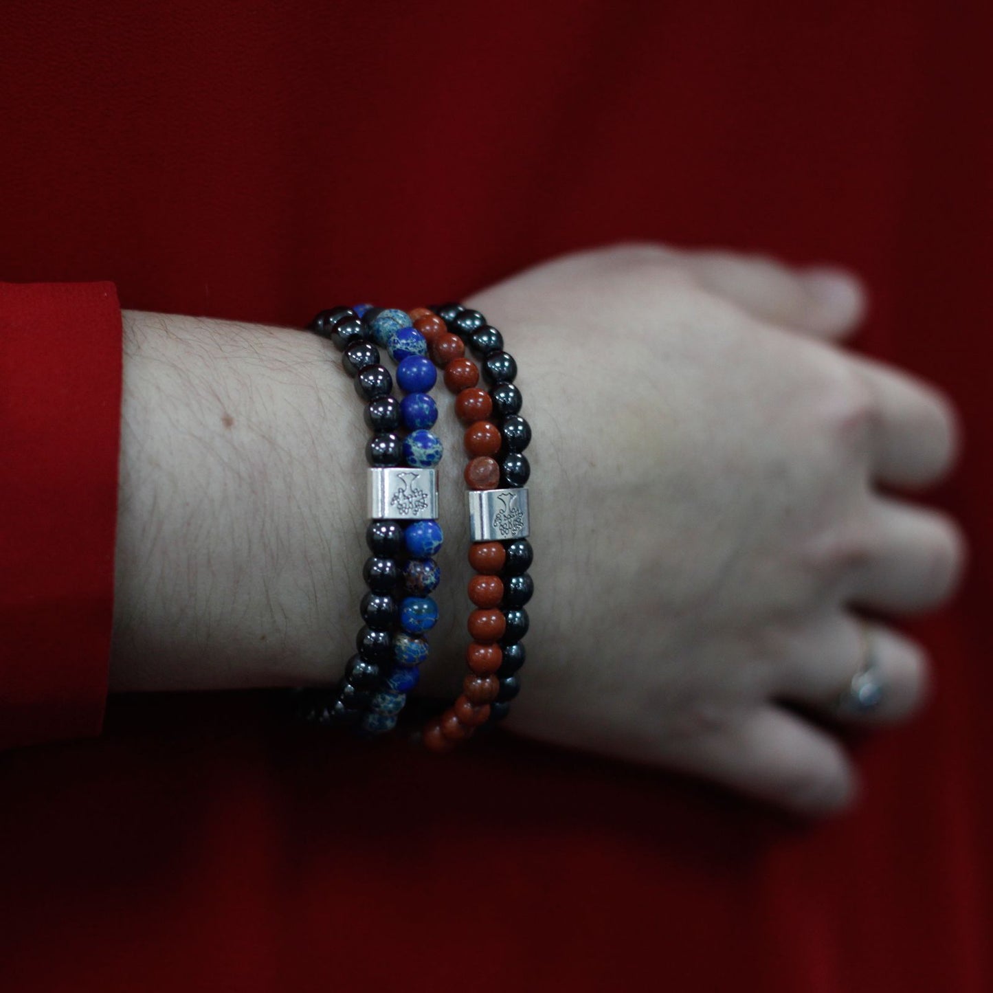 Le Bracelet Duo Intuition Profonde Sodalite & Hématite Magnétique