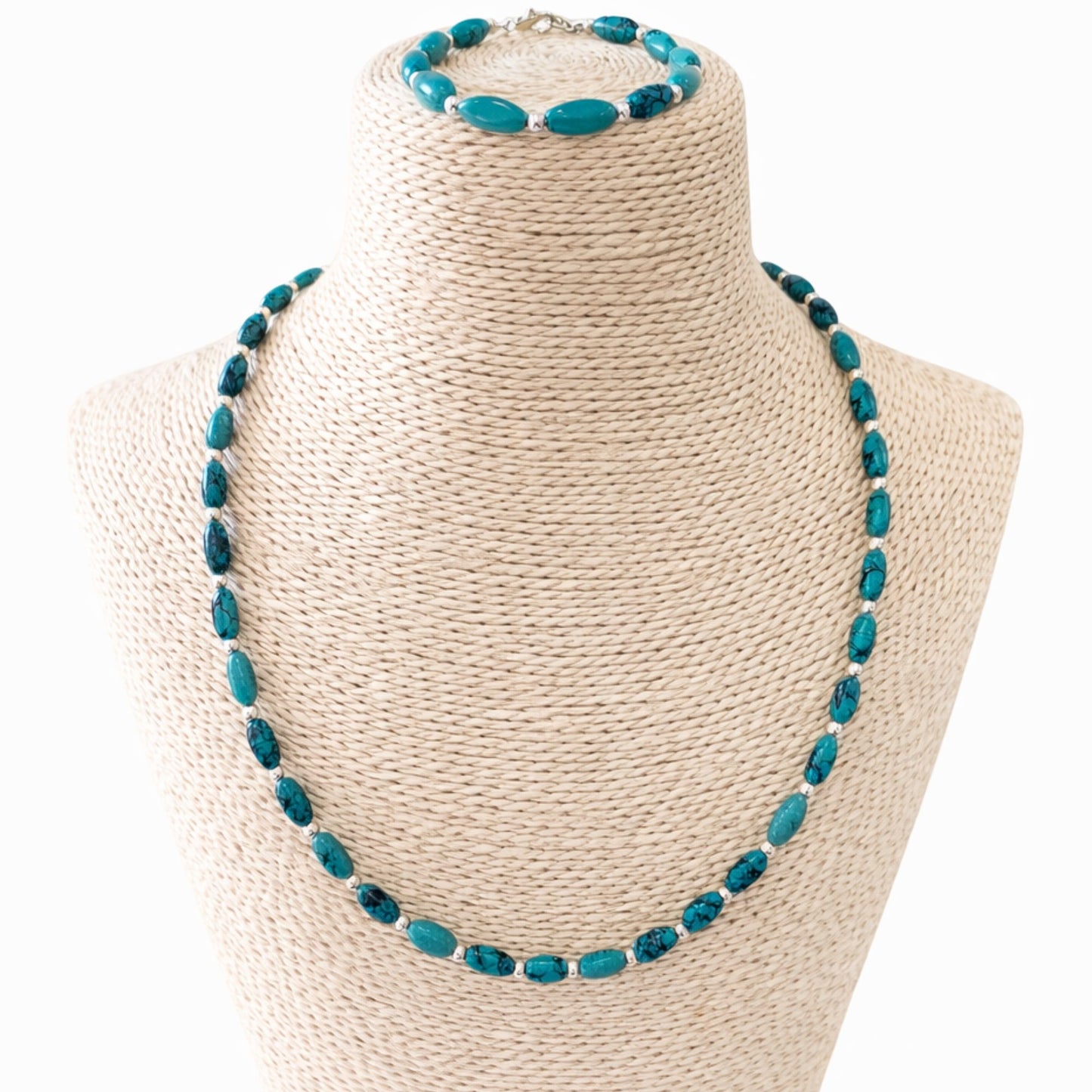 Parure Éclat des Lagons – Collier & Bracelet en Turquoise