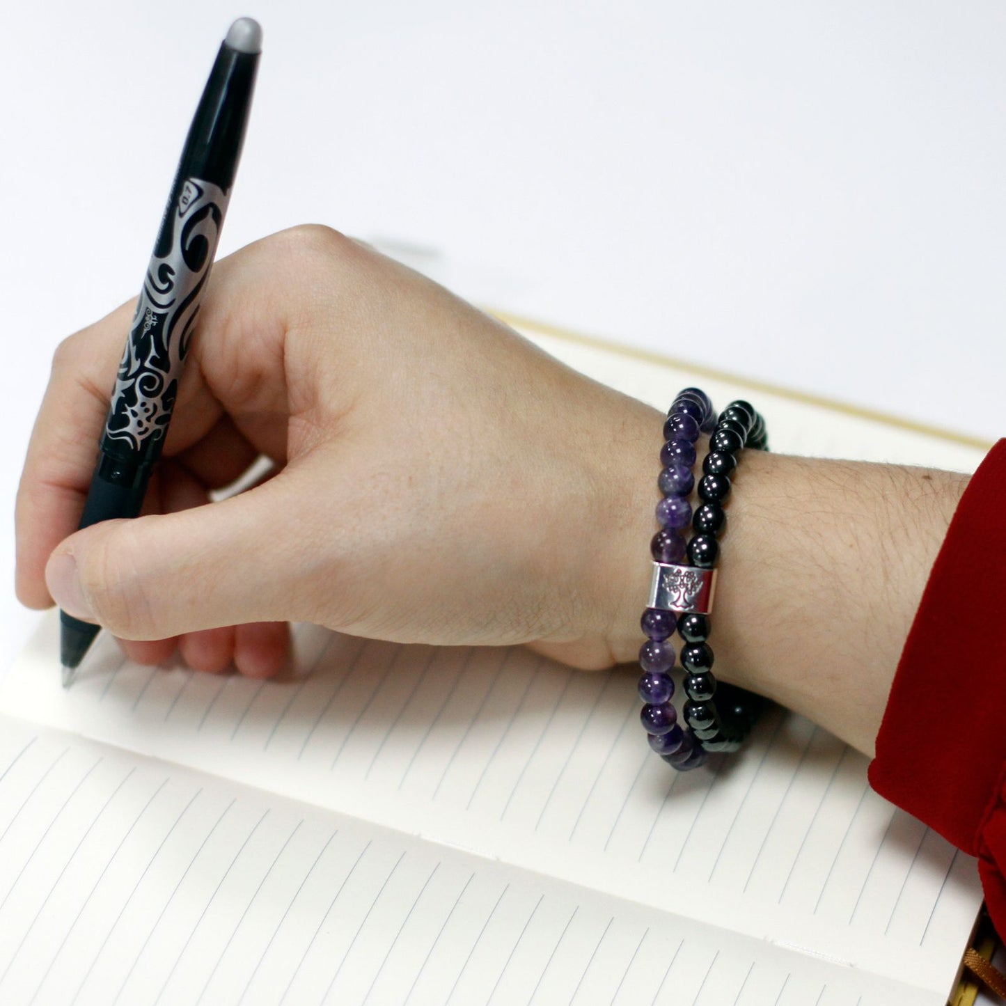 Le Bracelet Duo Équilibre Spirituel Améthyste & Hématite Magnétique