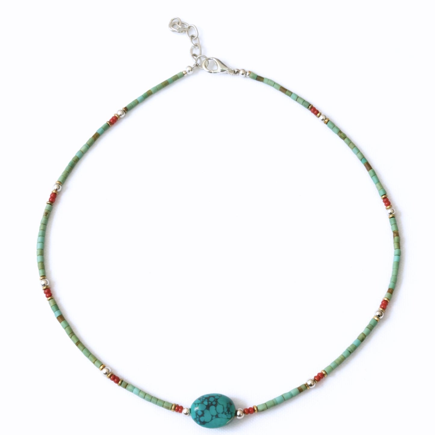 Collier Lumière du Kailash – Turquoise & Perles Extra-Fines