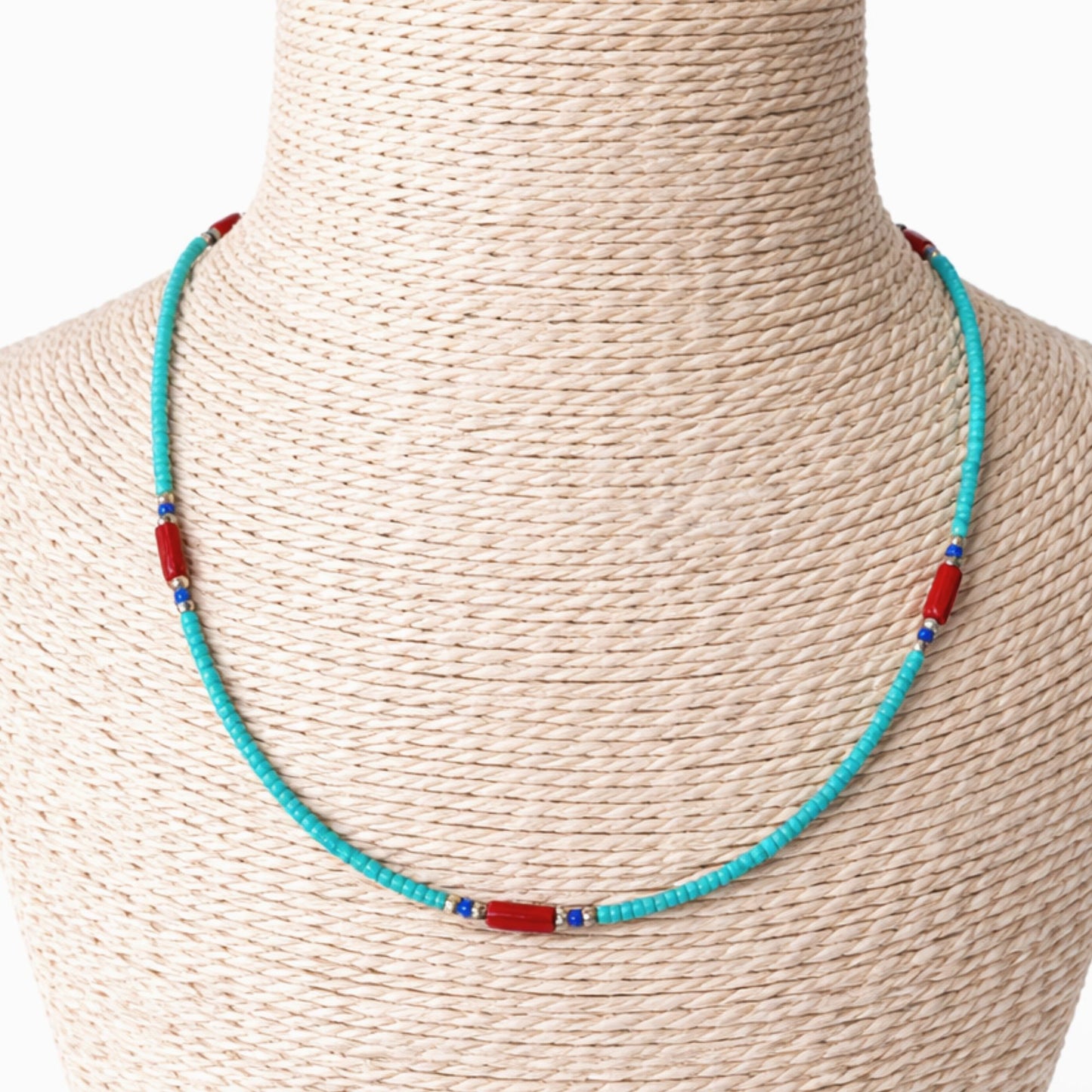 Collier Harmonie de l'Himalaya – Turquoise, Lapis-lazuli & Coralite