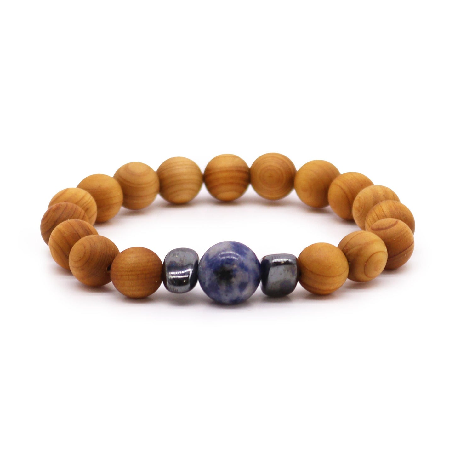 Le Bracelet Voix de Patan Bois de Cèdre & Sodalite Intuitive