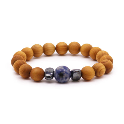 Le Bracelet Voix de Patan Bois de Cèdre & Sodalite Intuitive