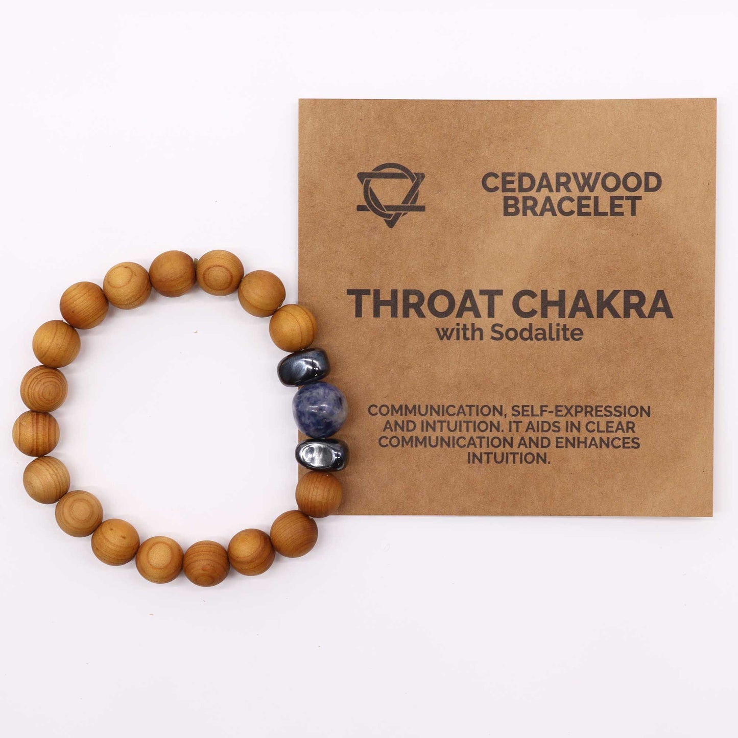 Le Bracelet Voix de Patan Bois de Cèdre & Sodalite Intuitive