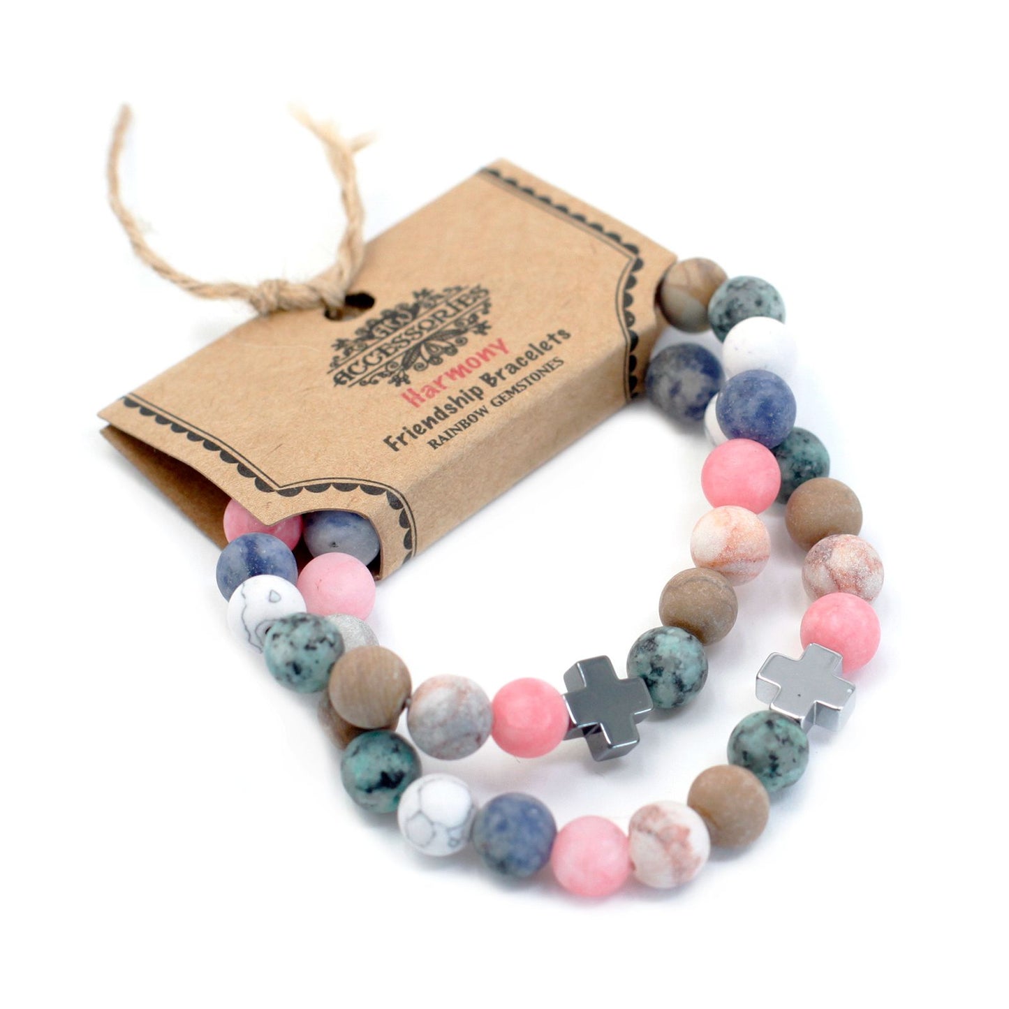 Le Duo Équilibre de Paix Howlite & Pierres de Terre