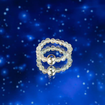 Trio de Bagues Auroras Boreales Labradorite, Lapis-Lazuli & Éclats Polaires