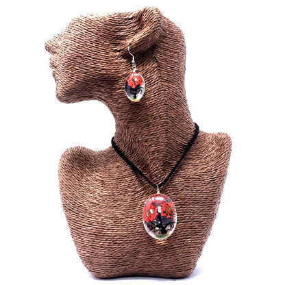 Parure de Prestige Aube de Corail Arbre de Vie aux Fleurs Pressées