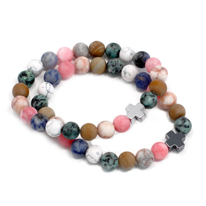 Le Duo Équilibre de Paix Howlite & Pierres de Terre
