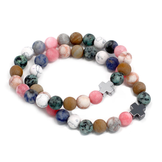 Le Duo Équilibre de Paix Howlite & Pierres de Terre