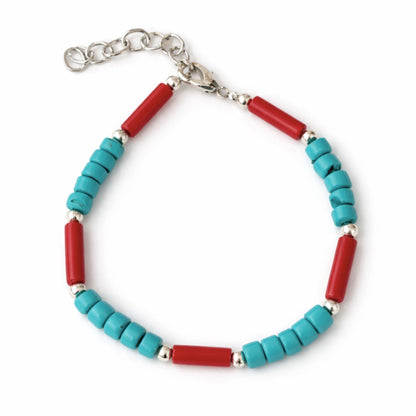 Parure Talisman des Vallées – Turquoise, Coralite & Perle Tibétaine