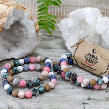 Le Duo Équilibre de Paix Howlite & Pierres de Terre