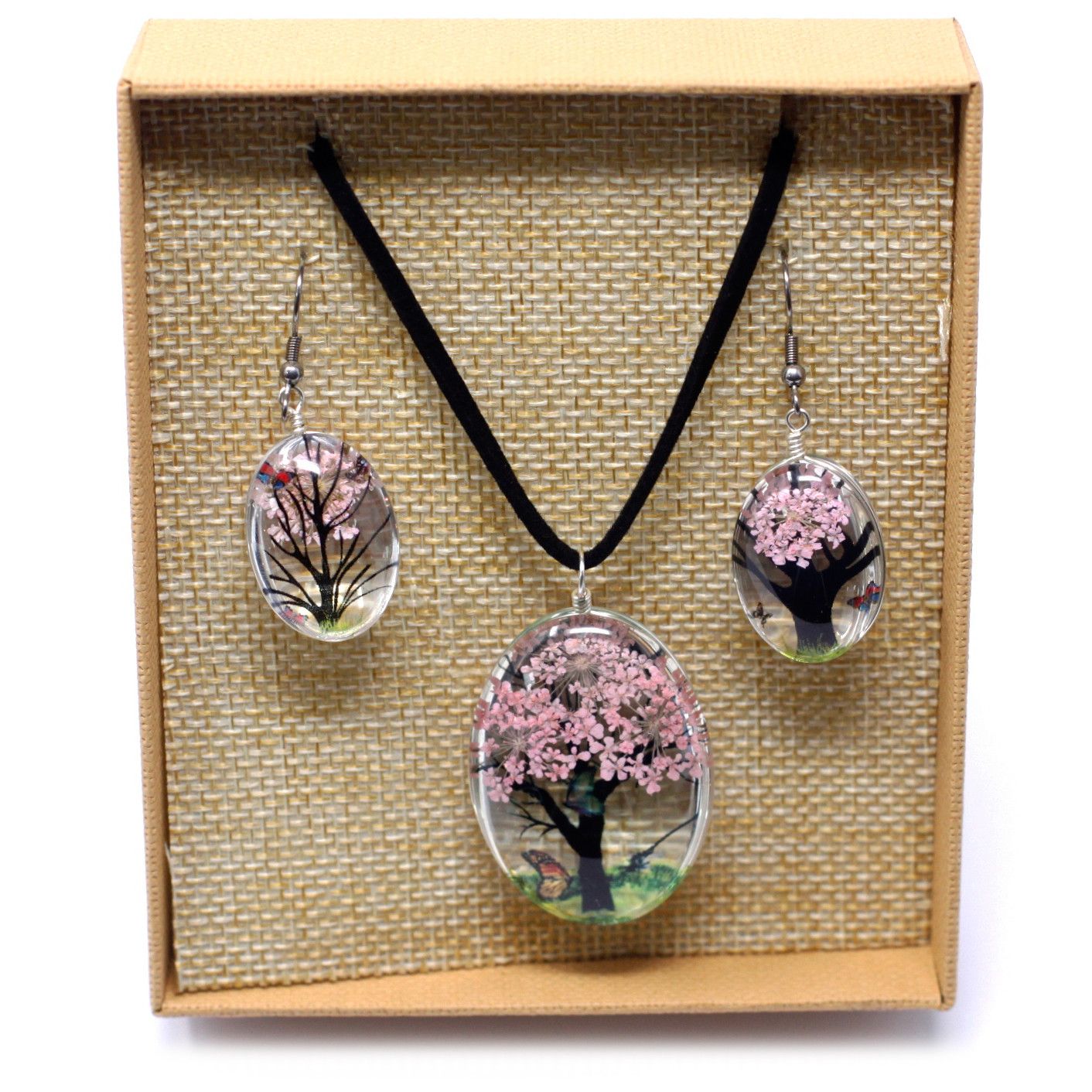 Parure Exclusive Souvenir de Printemps Arbre de Vie aux Fleurs de Cerisier