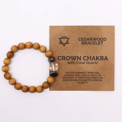 Le Bracelet Lumière de Patan Bois de Cèdre & Quartz Clair
