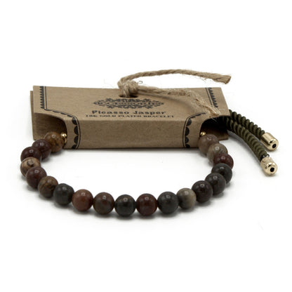 Le Bracelet Exploration Sauvage Jaspe Multicolor & Cordon Vert Olive