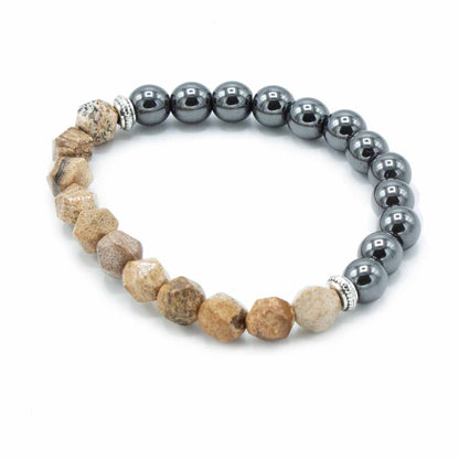 Le Bracelet Affinité Terrestre Jaspe Paysage Magnétique