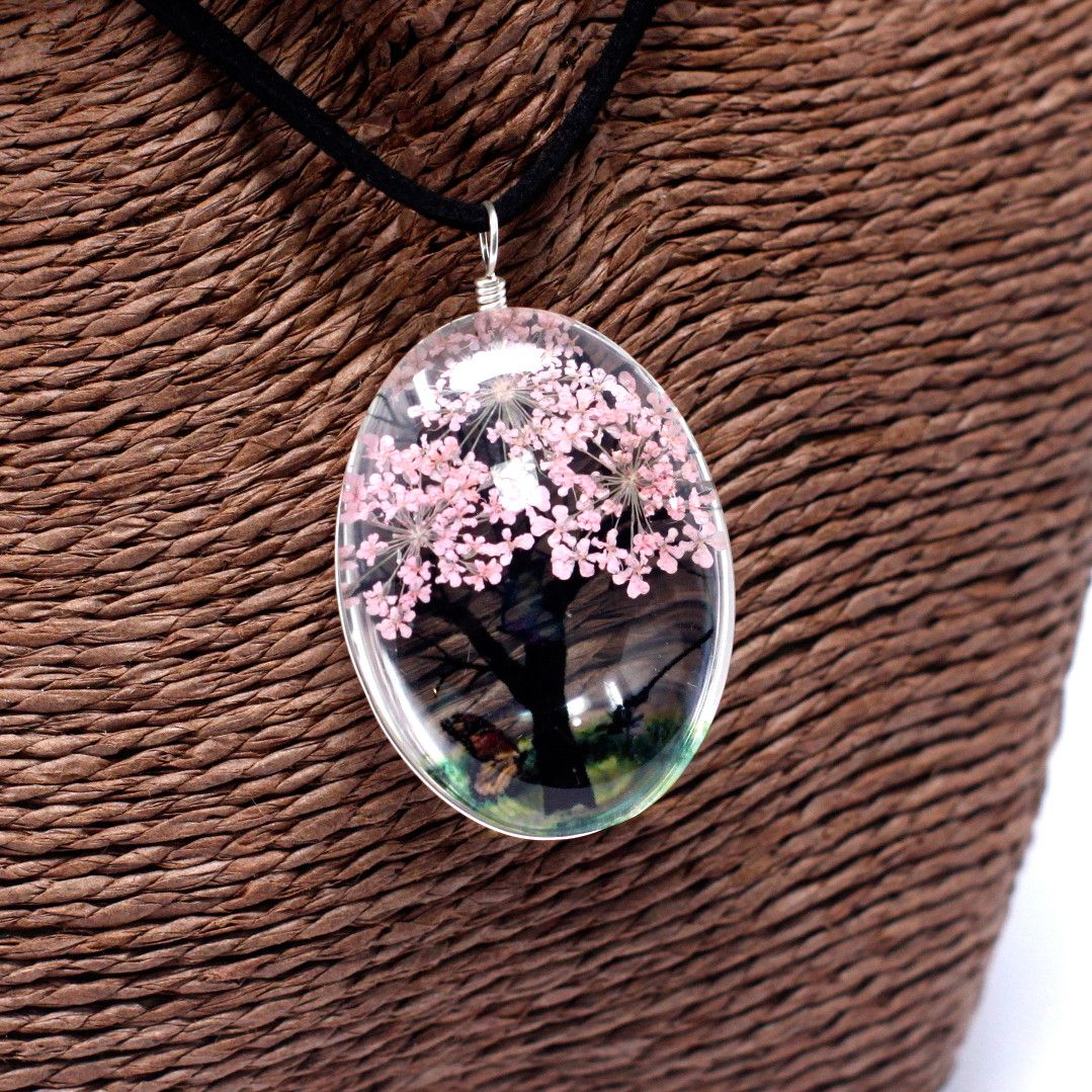 Parure Exclusive Souvenir de Printemps Arbre de Vie aux Fleurs de Cerisier