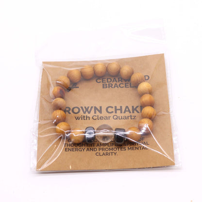 Le Bracelet Lumière de Patan Bois de Cèdre & Quartz Clair