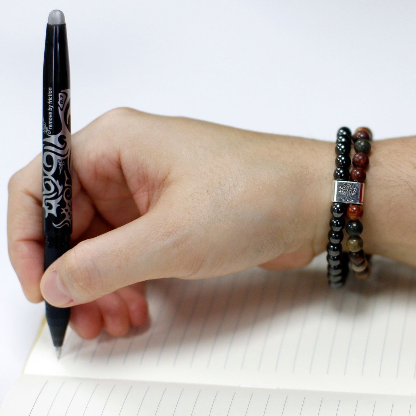 Le Bracelet Duo Élan Créatif Jaspe Picasso & Hématite Magnétique