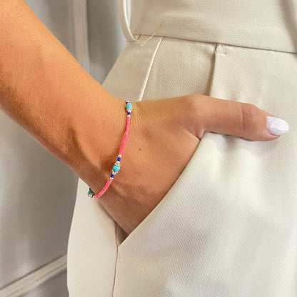 Le Bracelet Aube Himalayenne Corail Rose & Turquoise
