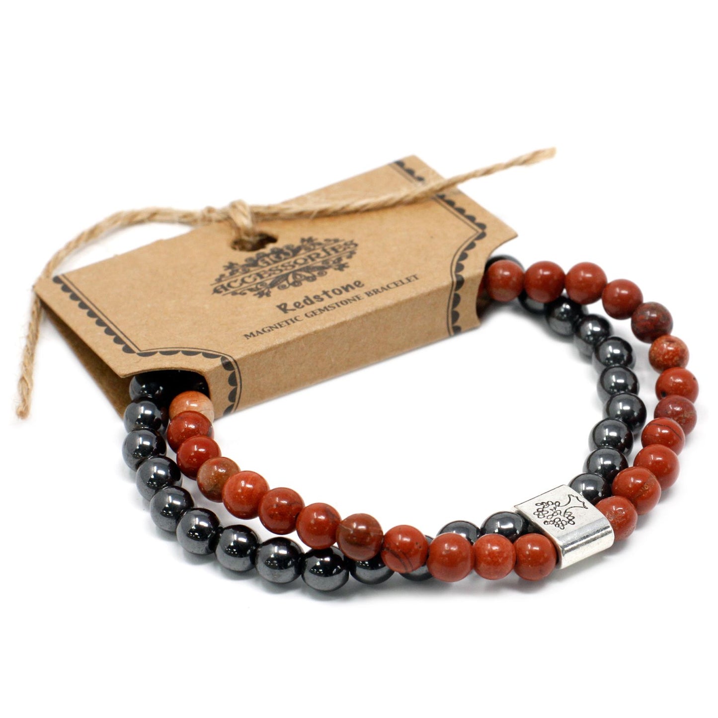 Le Bracelet Duo Force de Vie Jaspe Rouge & Hématite Magnétique