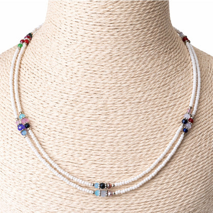 Collier Double Rang Éclat des Cimes – Howlite & Perles Facettées